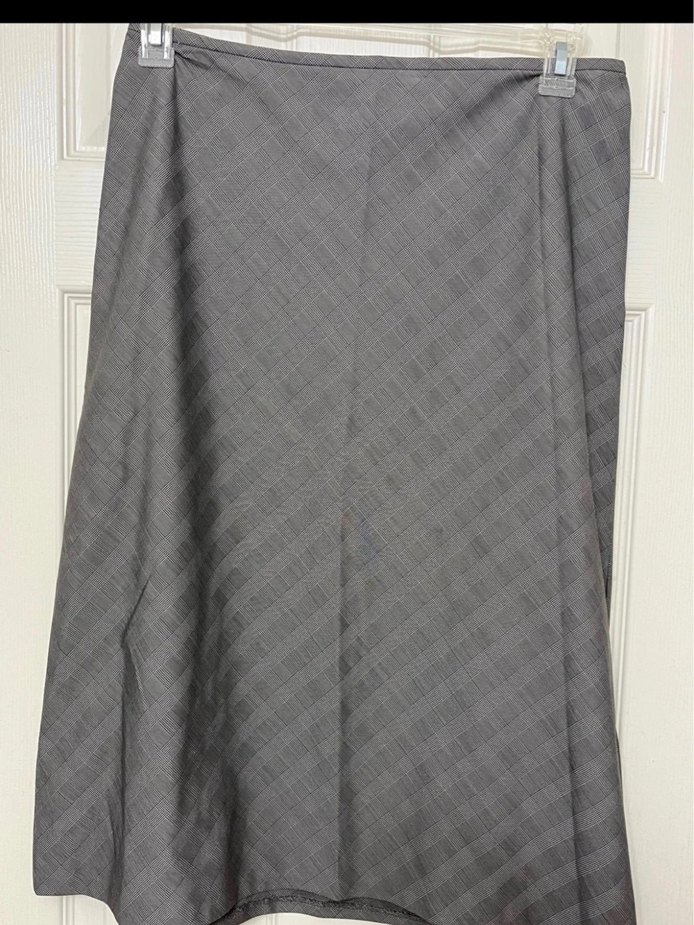 Brooks Brothers Gray Plaid A-Line Skirt with Subtle Check